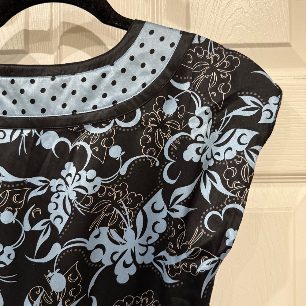 Bebe Silk Blue Blouse - image 6